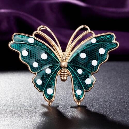 Zlxgirl jewelry New arrival blue Red Enamel butterfly brooch jewelry for women party gifts fashion womens hats accessory scarf
