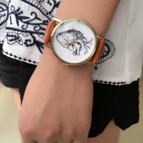 Watch Women Top Brand Heart Organ Printed PU Leather Watches Women Quartz Wrist Watches Bracelets Saat Drop Shipping &Ff