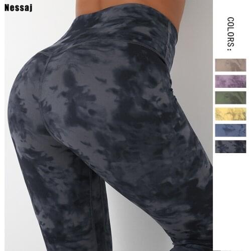 Female Soft Leggings High Waist Yoga Pants Tie Dye Leggings 6 Colors Sweatpants Camouflage Breathable Leggings Fitness Gym Pants
