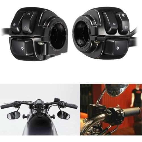 1 inch 25mm Handlebar Control Switch Motorcycle Turn Signal Switch Button with Wiring Harness For Softail