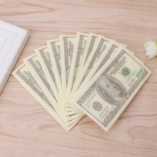10Pcs/1 Pack 3 Layers Soft Printing Dollars Bill Funny Money Toilet Tissue Paper