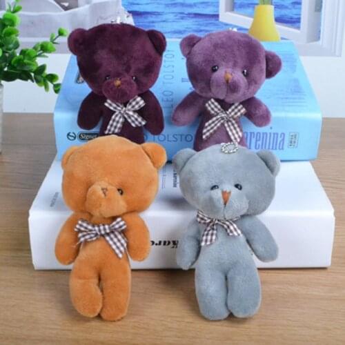 13CM Toy Doll Wedding Bowtie Bear Stuffed Stuffed Animal Bear Plush TOY DOLL Pendant B0820