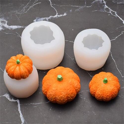 3D Pumpkin Candle Mold Handmade DIY Wax Flower Soap Silicone Mould Mousse Chocolate Cake Gumpaste Ice Chocolate Supplies