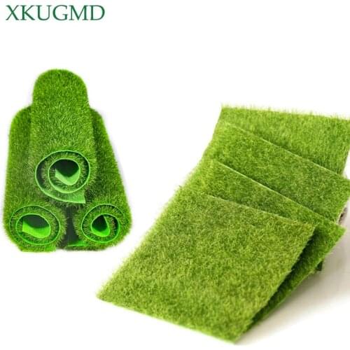 5Pcs Artificial Lawn Miniature Garden Ornament Fake Grass Figurine Craft Simulation Plant Pot Fairy Micro Landscape Moss 15x15cm