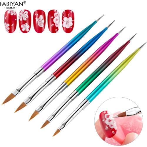 5Pcs/Set Double Head Nail Dotting Painting Drawing Carving Pen Liner Brush Gradient DIY Nail Art Manicure Kit