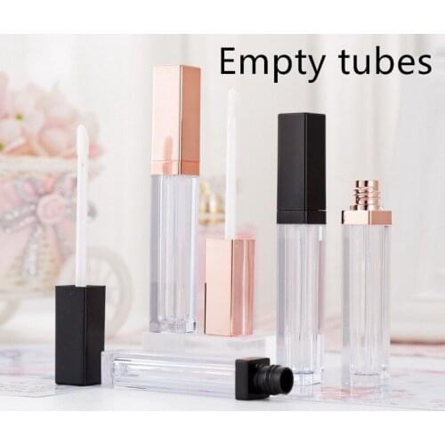 50pcs Lipgloss Tube Wholesale Cosmetic Empty Container Bulk 5ml Bottle Private Logo Customized Packaging OEM Make Your Own Brand