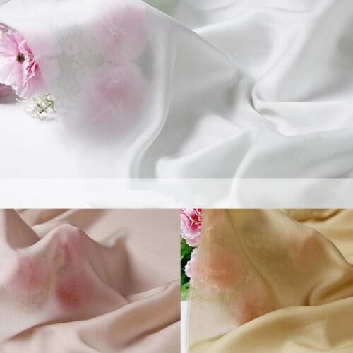 Satin Silky Fashion Fabric Cotton Glitter Bright Color Silk FABRIC Handmade DIY Cloth Sold by the meter yard Fabric for sewing