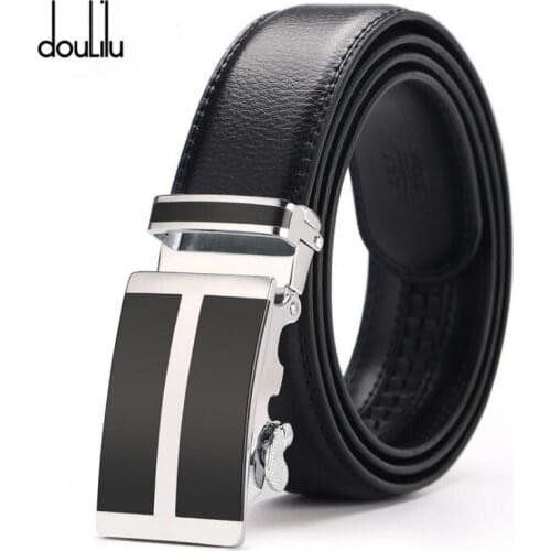 Automatic Buckle Genuine Leather Waist Belt Mens Black High Quality Belts for Men Business 3.5cm Width Male Designer Waistband