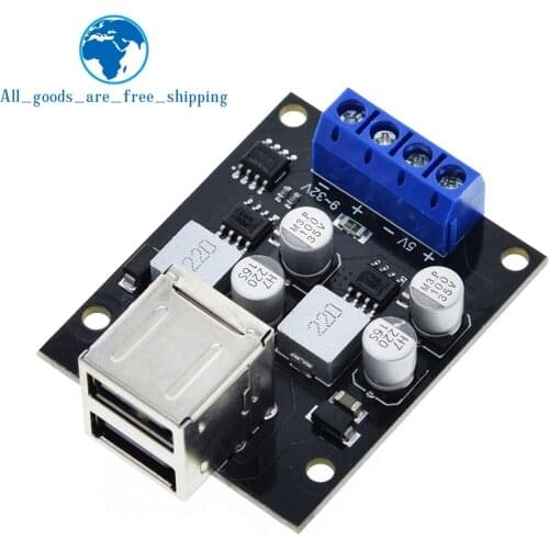 DC-DC 2 Channel Dual USB 2X3A 9V-32V 12V 24V to 5V Buck Converter Charging Step Down Module Support DCP Fast Quick Charger