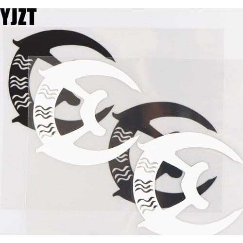 YJZT 15.7CM×16.0CM Personalized Car Sticker Cold Weapon Round Wheel Knife Decorative Decal Creative Vinyl Decal 1C-0148