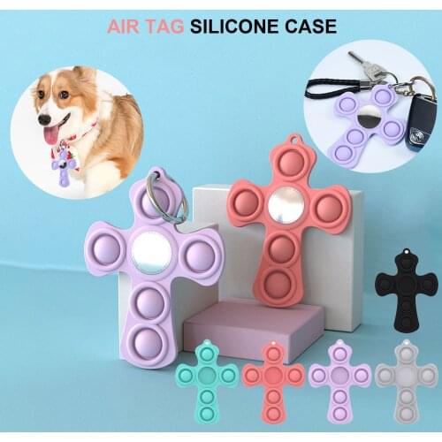 FOR Apple Airtags Case Fidget Toys Dimple Toy funny For Airtags Dog Collar Simple Dimple Silicone Antistress поп ит антистресс