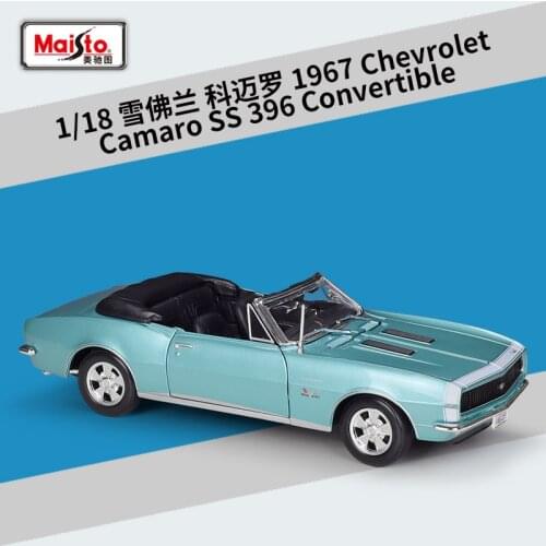 Maisto 1:18 Chevrolet 1967camaro SS 396 convertible Simulation Alloy Finished Car Model With Base Collection Ornament Gifts
