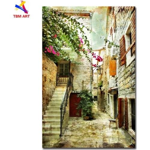Greece Old Street Landscape Picture Spray Painting Wall Art for Living Room Decoration HD Print Oil Painting on Canvas Gift GR01