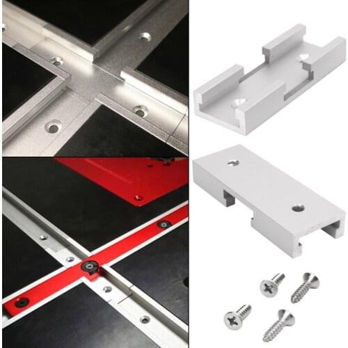 2Pcs T-Track Intersection Kit Aluminum T-Slot Connecting Parts Woodworking Tools
