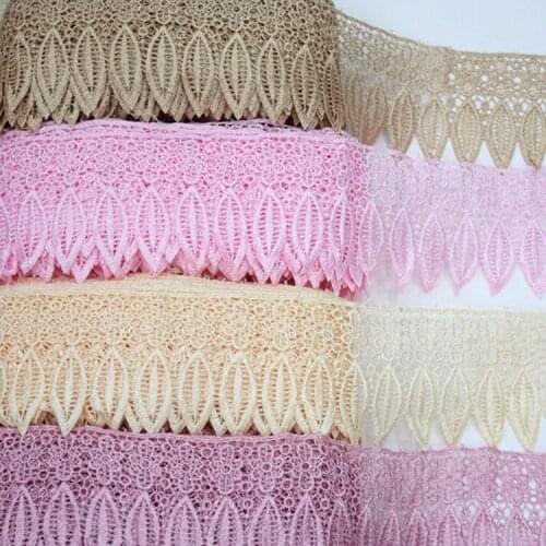 1Yards 91cm New Lace Fabric Materials Embroidery Lace Fabric 9cm Ribbon Guipure Leaf Lace Trim Sewing encajes para costura LE5