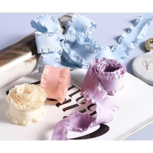 10 Yards 1.5" 38MM Wavy Ruffle Bowknot Ribbon DIY Crafts Handmade Accessories Y2021042304