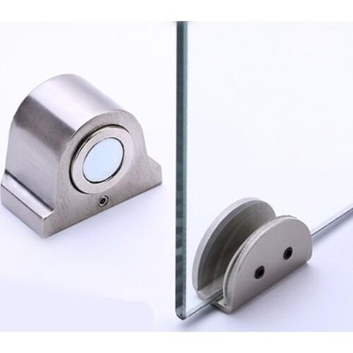 Magnet Glass Door Stop Stainless Steel Door Stopper Magnetic Door Holder Toilet Glass Door Doorstop Furniture Hardware Tool