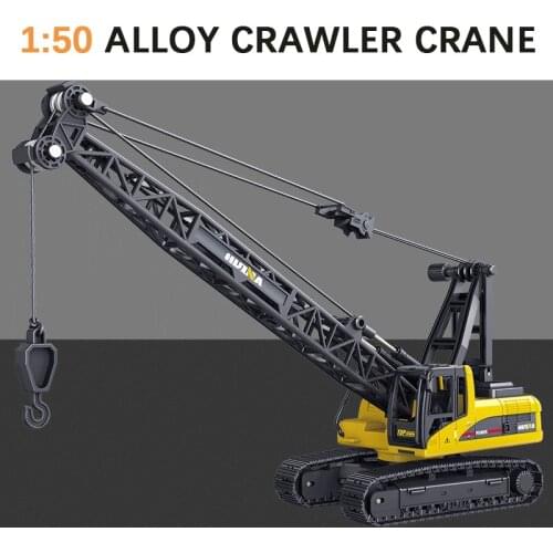 1:50 Alloy Simulation Model Alloy Crawler Crane Ornaments Childrens Engineering Vehicle Set Car Toy Gifts For Children