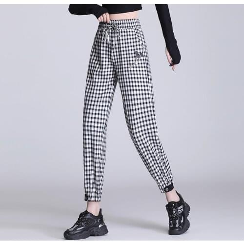 Moeroshe Women's Plaid Trousers