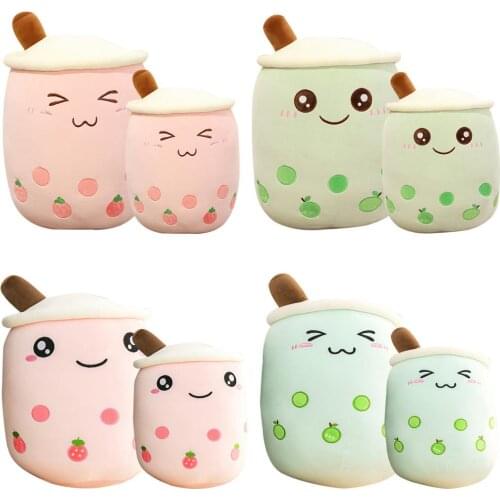 Cartoon Bubble Tea Cup Plush Toy Pillow Stuffed Food Milk Tea Soft Doll Milk Tea Cup Pillow Cushion For Childrens Toys Gift