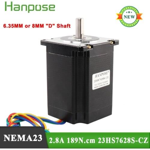 NEW Free shipping 1PCS Nema 23 Stepper Motor 2.8A 189N.cm 4-lead 76mm 23HS7628S-CZ motor Bottom outlet of magnetic hole for 3D