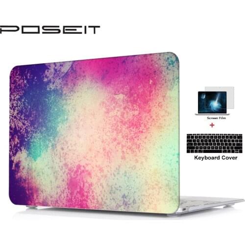 New Color print plastic hard shell Case+Keyboard Cover +Screen Film For Macbook Pro Retina Air 11 13 Touch Bar 11 12 13 15 inch