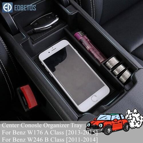 For Benz W176 A Class A180 A200 A220 A250 A45 AMG CLA GLA and Benz W246 B Class Center Conosle Organizer Tray Armrest Box