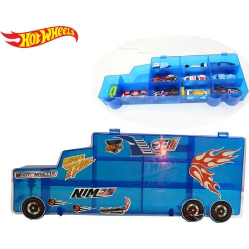 Hot Wheels Portable plastic storage box models Hold 16 Cars Diecast Toys Educational Truck Toys for children Boy Juguetes Gift