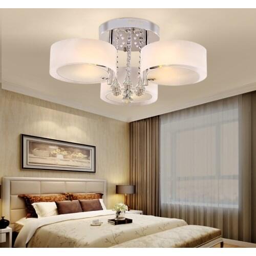 Ceiling Lights modern fashionable design dining room lamp pendente de teto de cristal white shade acrylic lustre