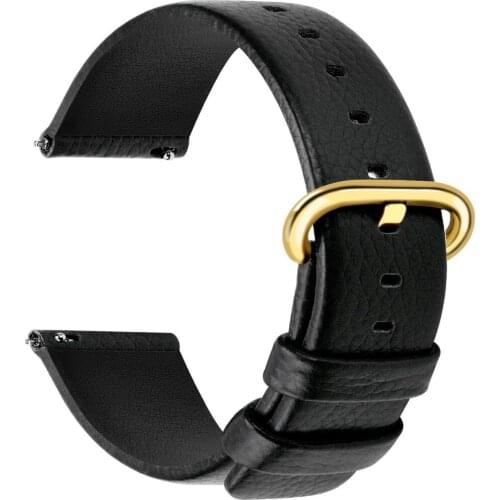 Watchbands genuine leather strap watch accessories 18mm 20mm 22mm 24mm men & women Watch Band polished gold buckle