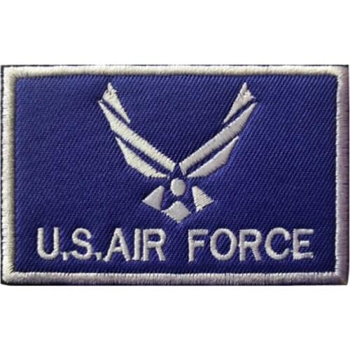 U.S. Air Force Hat Embroidery Velcro Patches Blue Army Tactical Military Badge Outdoor Bag Backpack Accessories Cloth Stickers