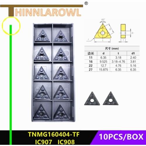 Milling turning tool TNMG160408 TF IC907/908 External Turning Tool Carbide Insert Lathe Cutter Tools Turning Insert Cutting
