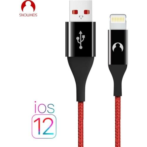 Snowkids USB Phone Charger Cable USB Cable for iPhone X 8 7 6 5 XR XsMax Cable Long Upto iOS 12 2.4A Fast Charge