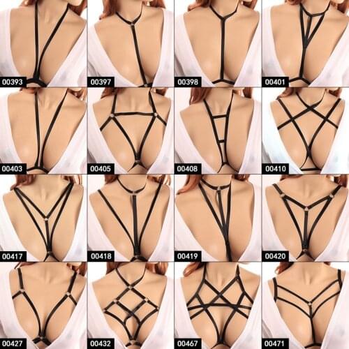 Women Body Harness Plus Size Bra Gothic Top Fashion Sexy Breast Belt V-neck Lingerie Hollow Out Festival Rave Occasions Clothing