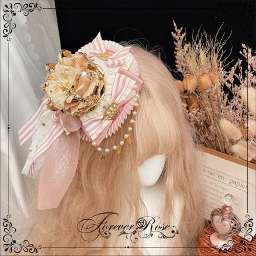 Starry Crown Palace Style Small Top Hat Headdress Lolita Fairy Girl Kawaii Nutcracker Topper Party Cosplay Hair Ornaments Chic