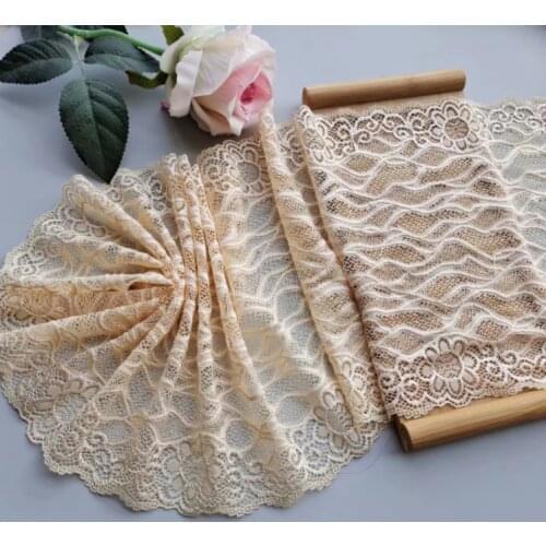 1 Meter 19cm Width Skin Color Lace Elastic Lace Trim Fabric Soft Touch DIY Accessories
