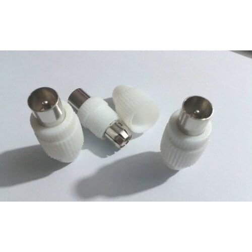 100 PCS white Antenna CATV Cable Male Connector plug RF adapter New