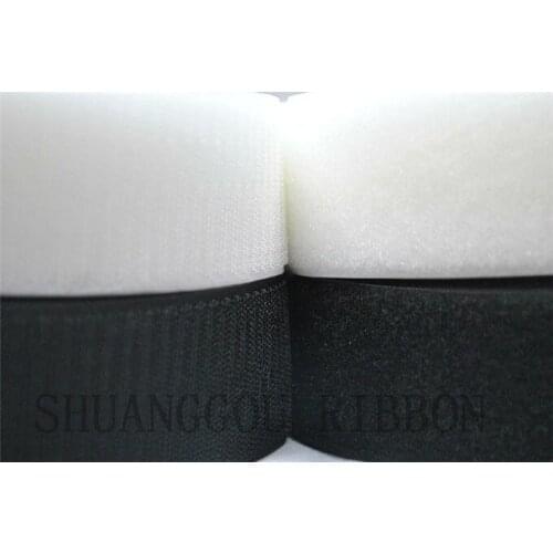 2''Width x 5meters .General Sewing fastening Tape, Sew-on hook and loop sticky ribbon black