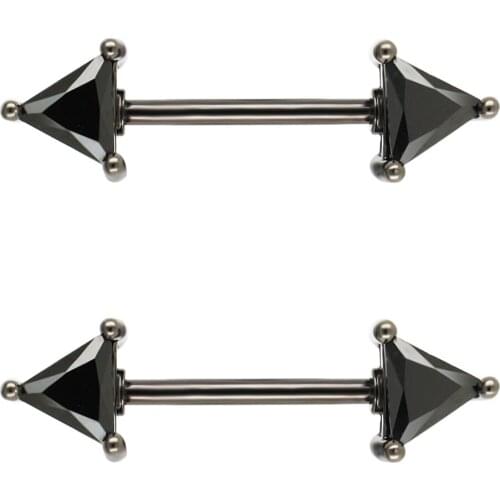 JHJT 2PCS 14G Nipple Rings Barbell 316L Surgical Steel Charming Nipple Shied Piercing For Women Body Piercing Jewelry