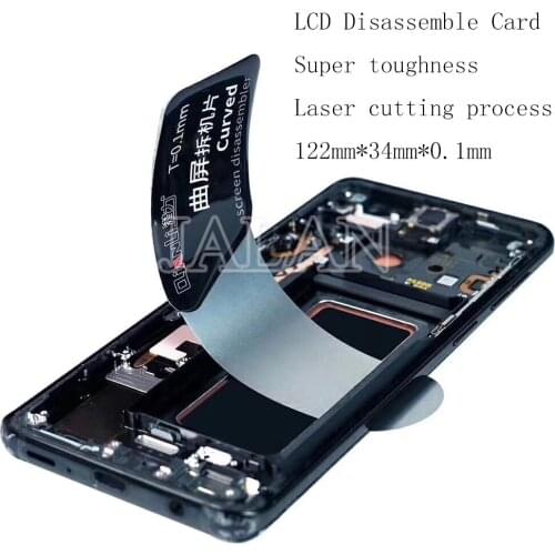2pcs Disassemble Card Super Thin 0.1mm Flexible Steel For Edge LCD Middle Frame Separating Pry Opening Tool Free Cutting