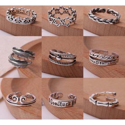 Antique Silver Knuckle Finger Ring Adjustable Engagement Ring Bague Femme Anillos Mujer Retro Bohemia Jewelry Accesories Gifts