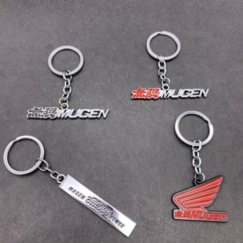 Car Keychain ID Holder Mobile Strap Key Ring For Honda Car Mugen