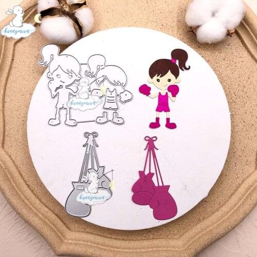 Bunnymoon Boxing female player Metal cutting dies stencil Greeting Card Decoration DIY Scrapbooking Scrapbook Paper Photo Album