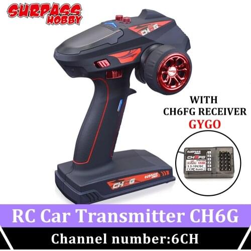 Surpass Hobby 6CHG 2.4GHZ Remote Control Digital Radio Transmitter with X6FG Gyro Receiver for 1/8 1/10 RC Boat Tank Crawler Car