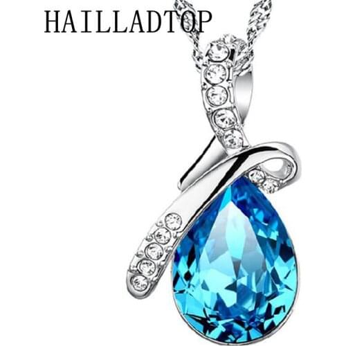 Highland Dream Pendant Angel Tears Silver Plated Pendant Necklace Crystal Necklace Austrian Crystal Necklace Drop Water Pendant