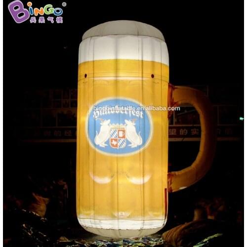 Custom Made 5 Meters High Giant Inflatable Beer Glass Mug with Lighting Toys BG-A0159