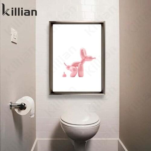 Korean Cute Balloon Funny Puppy Print Poster Wall Art Modern Bedroom Shop Home Decoration Wall Poster Wallpaper for Walls