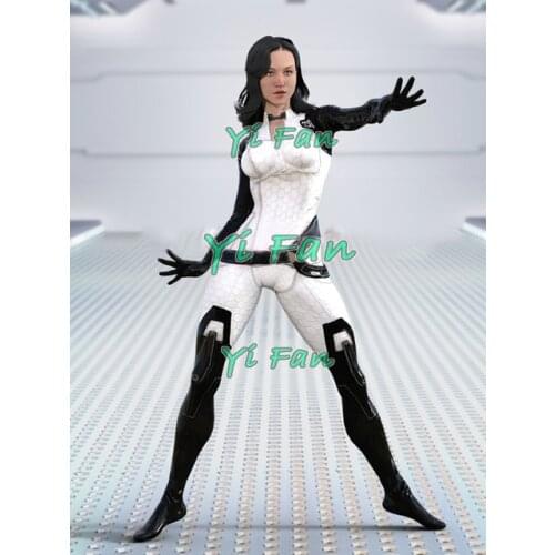 Mass Effect 3 Miranda Lawson Cosplay Costume Elastic 3D Printed Lycra Spandex Halloween Costume Bodysuit Girls Women Custom Made