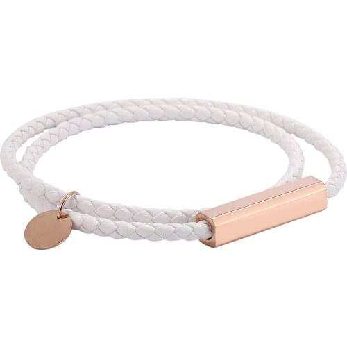 White Leather Bracelets For Women Fashion Charms Magnetic Wrap Bracelets Fashion Costume Jewellery BB0720