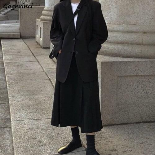 Basic Jackets Women Double Breasted Office Ladies Elegant Spring Fall New Stylish Black Outwear Ins Korean Leisure Oversize Chic